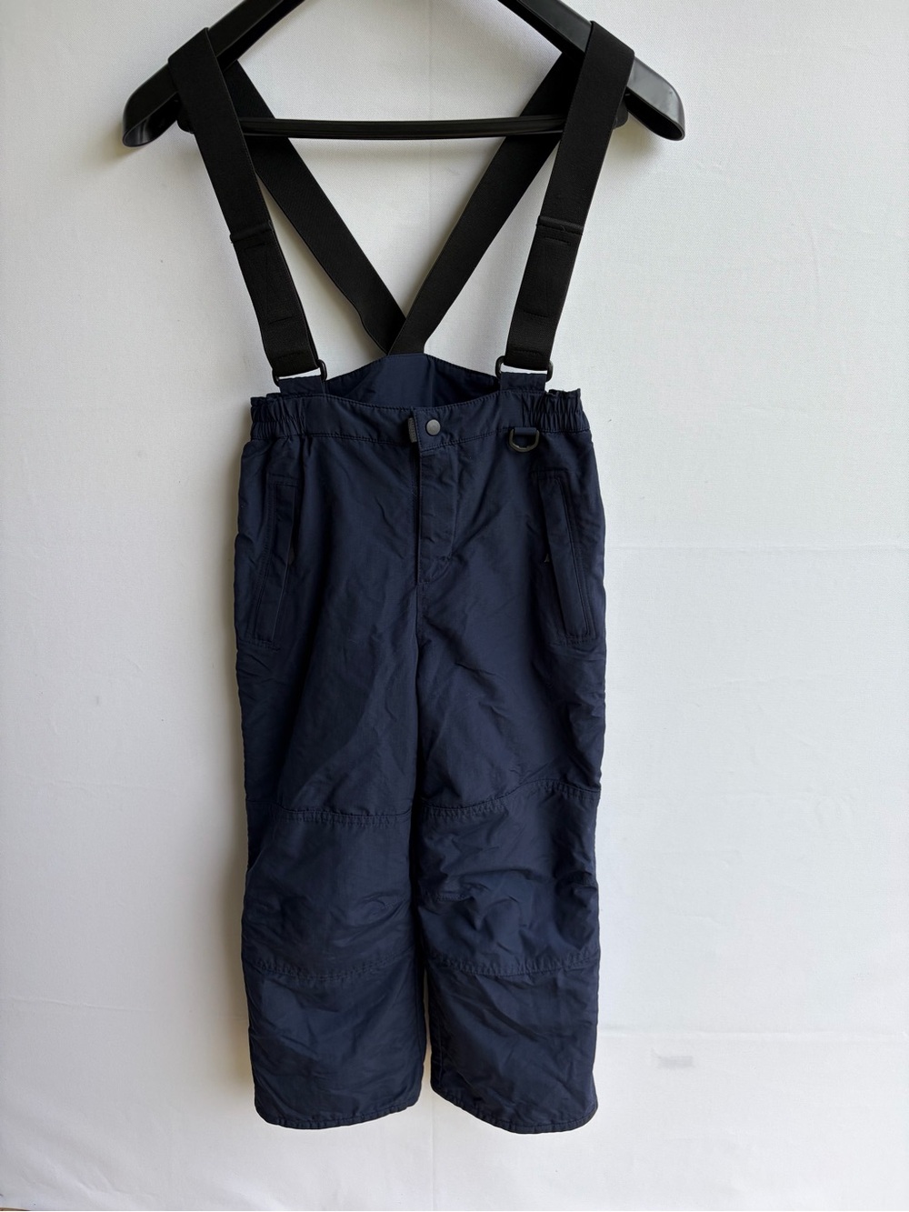 Vintage 90s Lands' End Insulated Ski Snow Pants Bibs - Navy Blue Size 7